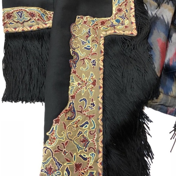 Talitha tasselled  black  blazer with embroidered designs ladies size 4 - Picture 10 of 12